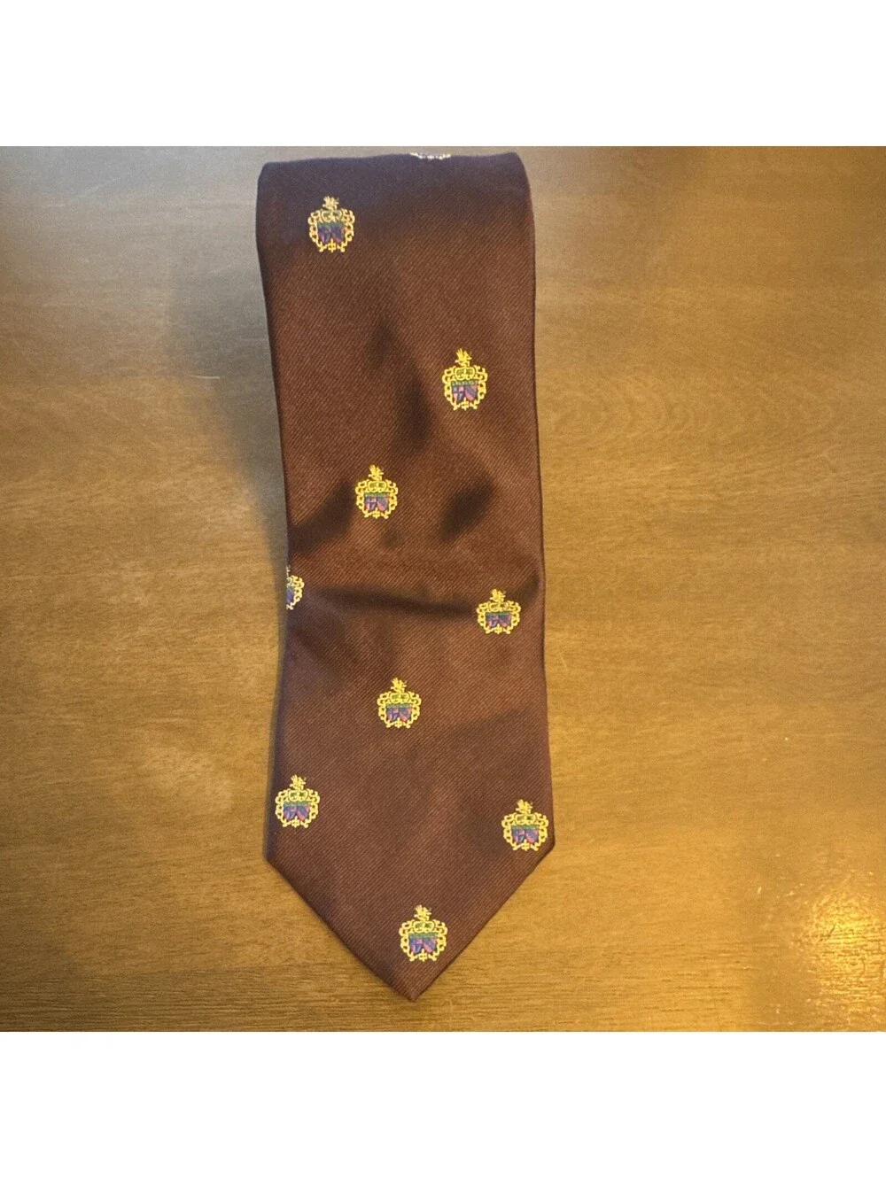 Chatham Ltd. Men's Burgundy Silk Crest Woven Necktie, Handmade Preppy [COPY]